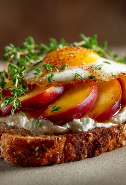 High Protein Peach Toast Recipe Easy High Protein Peach Toast Best Protein For Peach Toast Healthy Peach Protein Toast Pea...