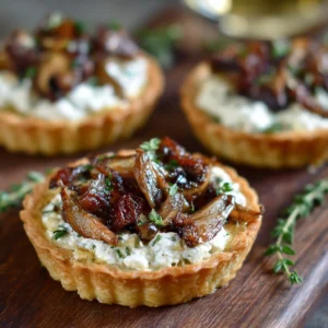 Mushroom Shallot and Herbed Goat Cheese Tarts
