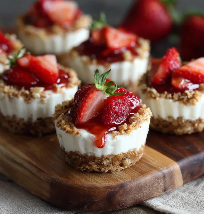 Nobake Strawberry Crunch Cheesecake Cups