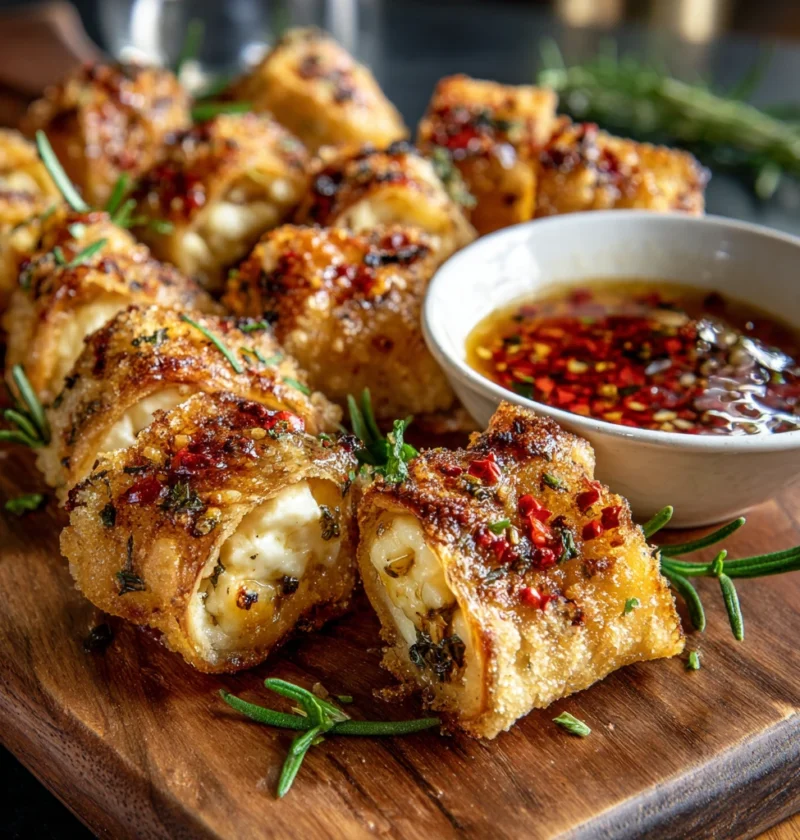 Oven Fried Feta Rolls Chili Honey