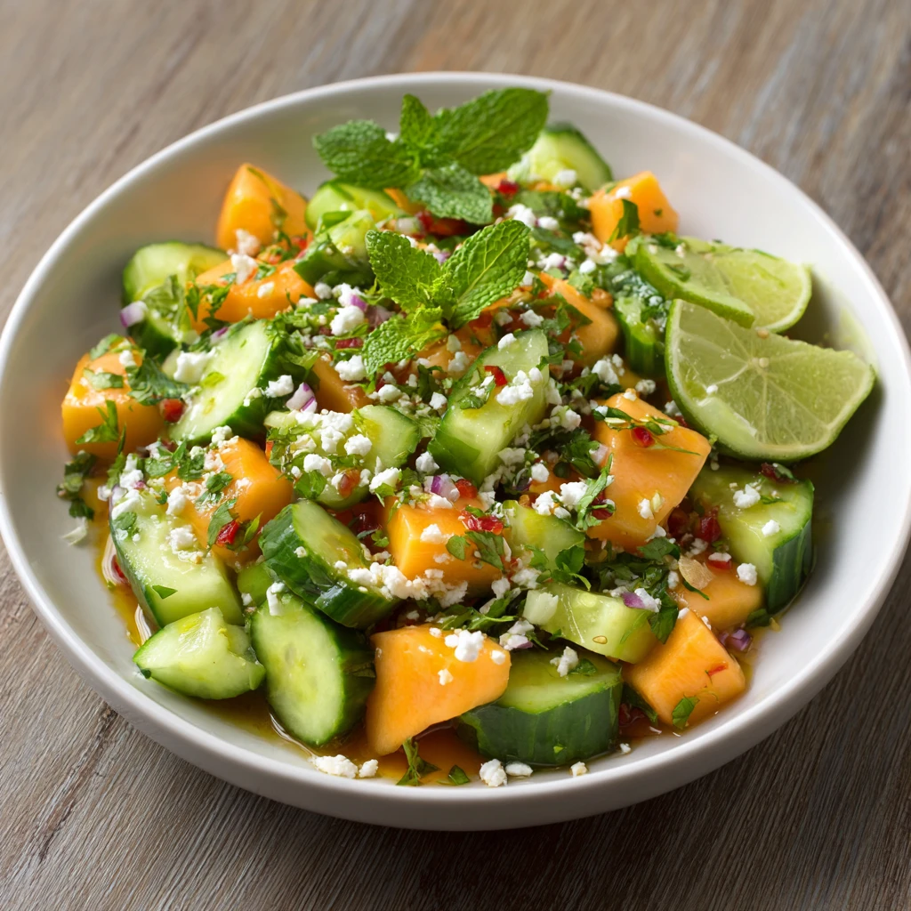 Papaya Lime Cucumber Salad - A Tropical Summer Favorite!