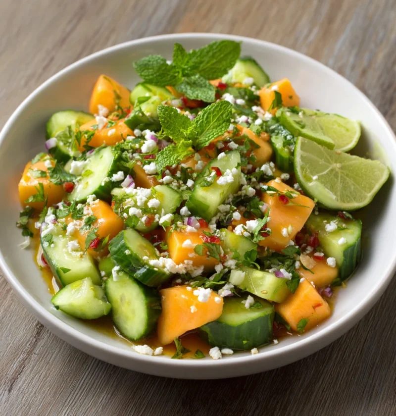 Papaya Lime Cucumber Salad Tropical Summer Favorite
