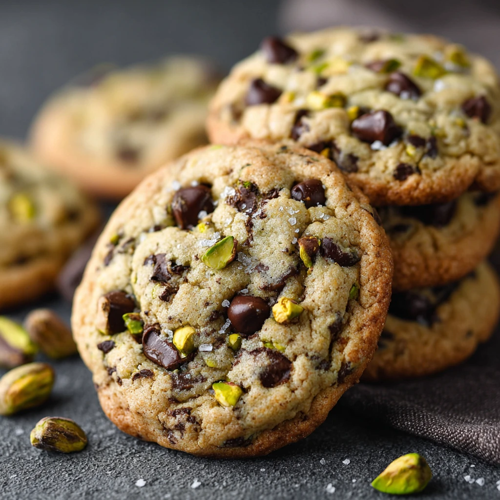 Pistachio Cream Chocolate Chip Cookies
