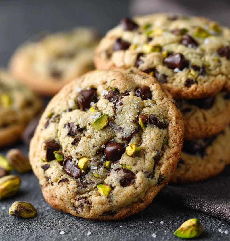 Pistachio Cream Chocolate Chip Cookies