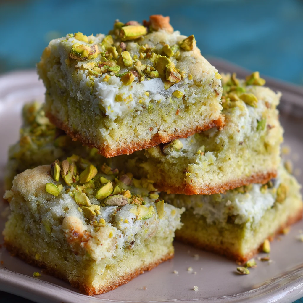 Pistachio dream cookie bars: delightful dessert bars for a crowd | Quick & Easy Dessert Idea