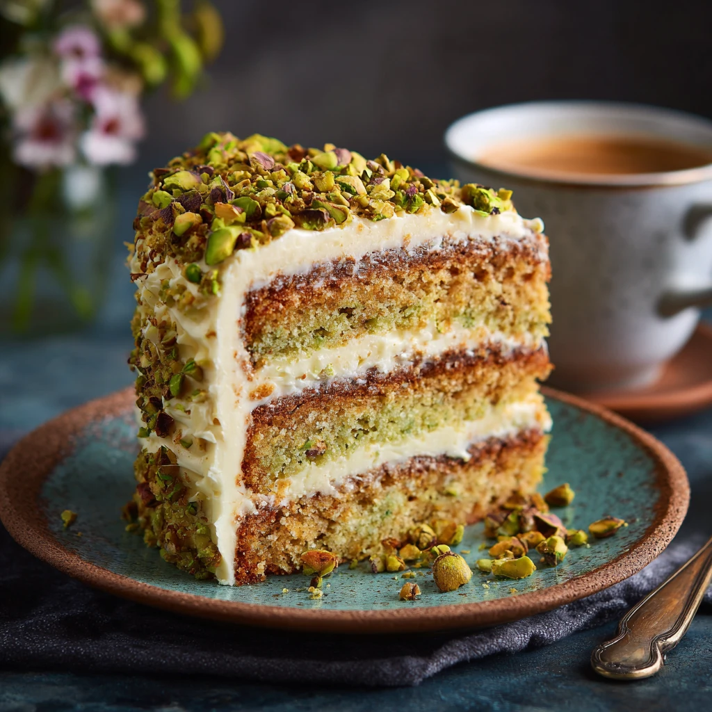 Pistachio Mascarpone Layer Cake