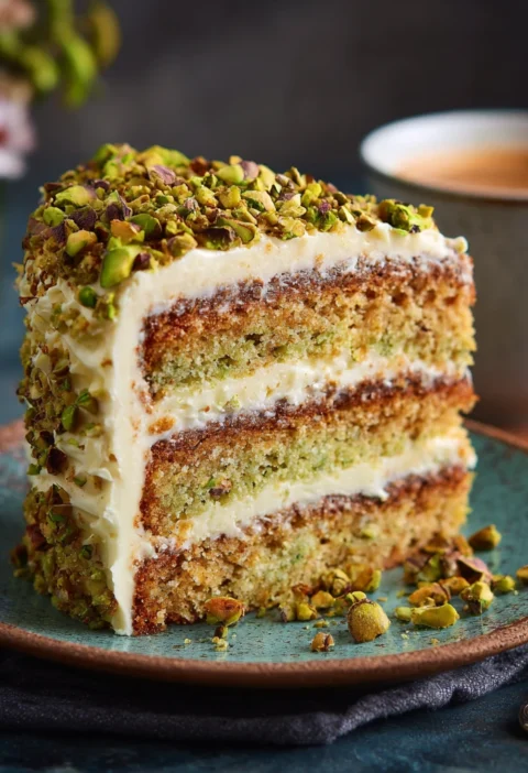 Pistachio Mascarpone Layer Cake