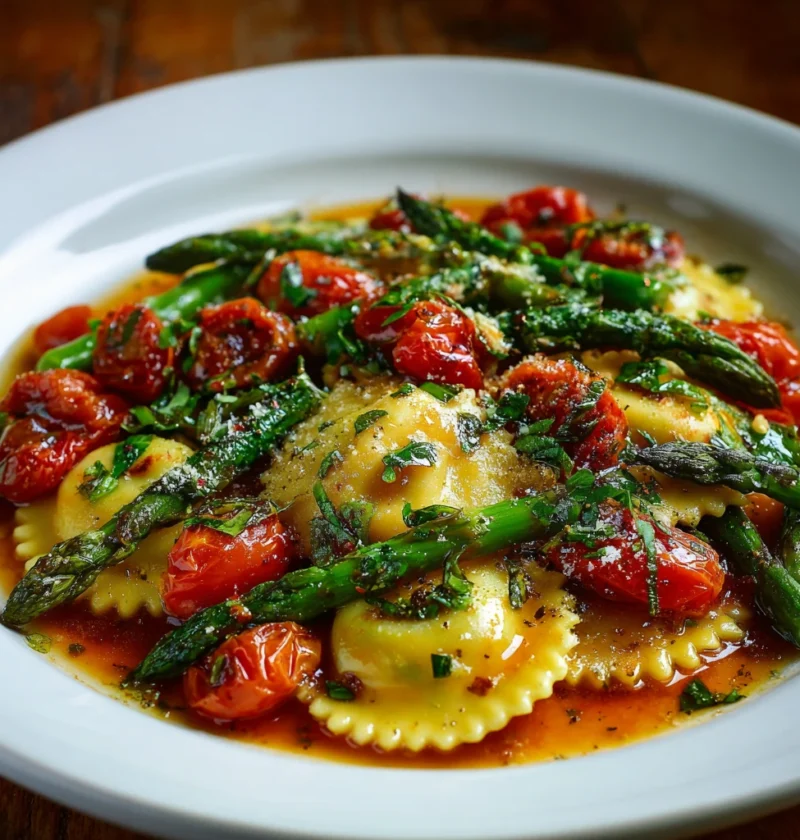 Ravioli With Tomatoes And Asparagus Recipe Best Garlic Herb Ravioli Sauce Fresh Asparagus Tomato Garlic Ravioli Homemade R...
