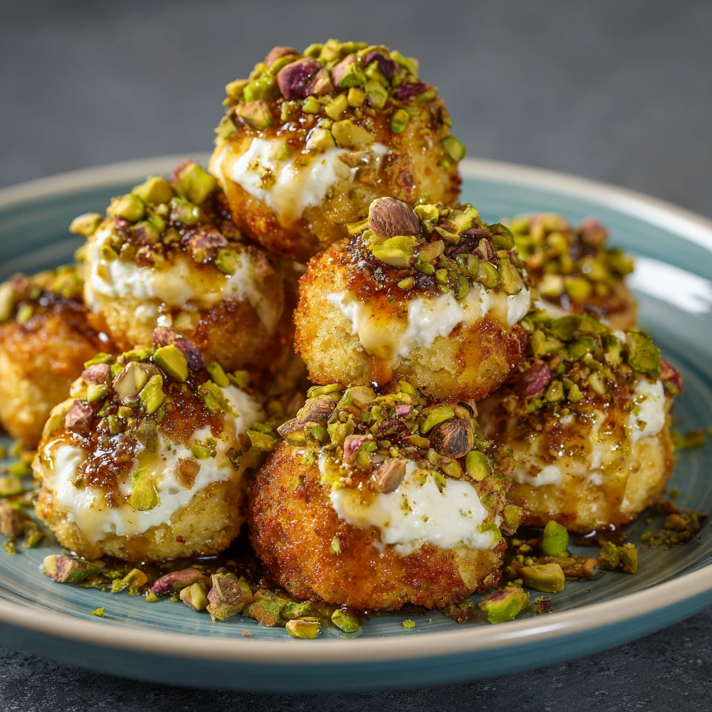 Ricotta Pistachio Honey Bites