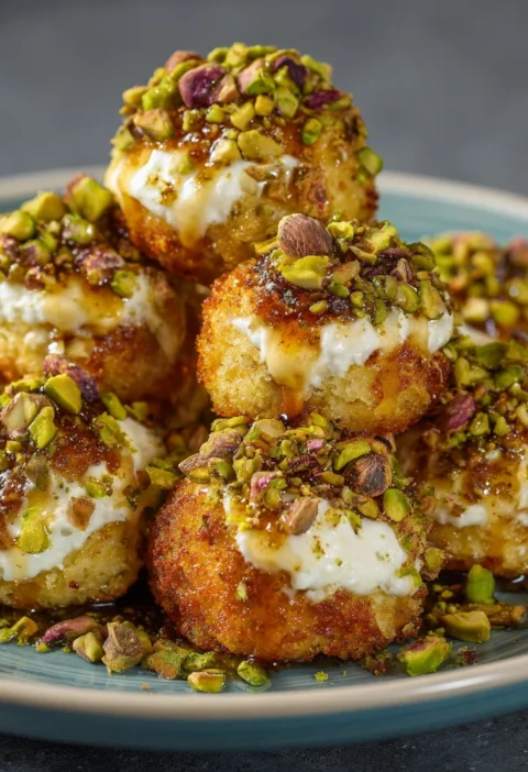 Ricotta Pistachio Honey Bites