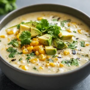 Roasted Poblano & Fresh Corn Creamy Chowder