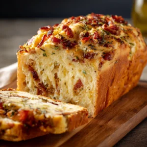 Savory Bacon, Olive & Cheese Loaf Cake