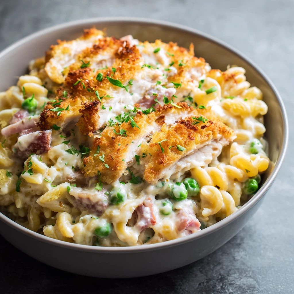 Slow Cooker Chicken Cordon Bleu Pasta