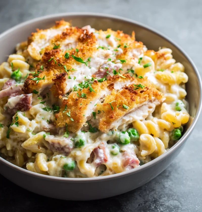 Slow Cooker Chicken Cordon Bleu Pasta