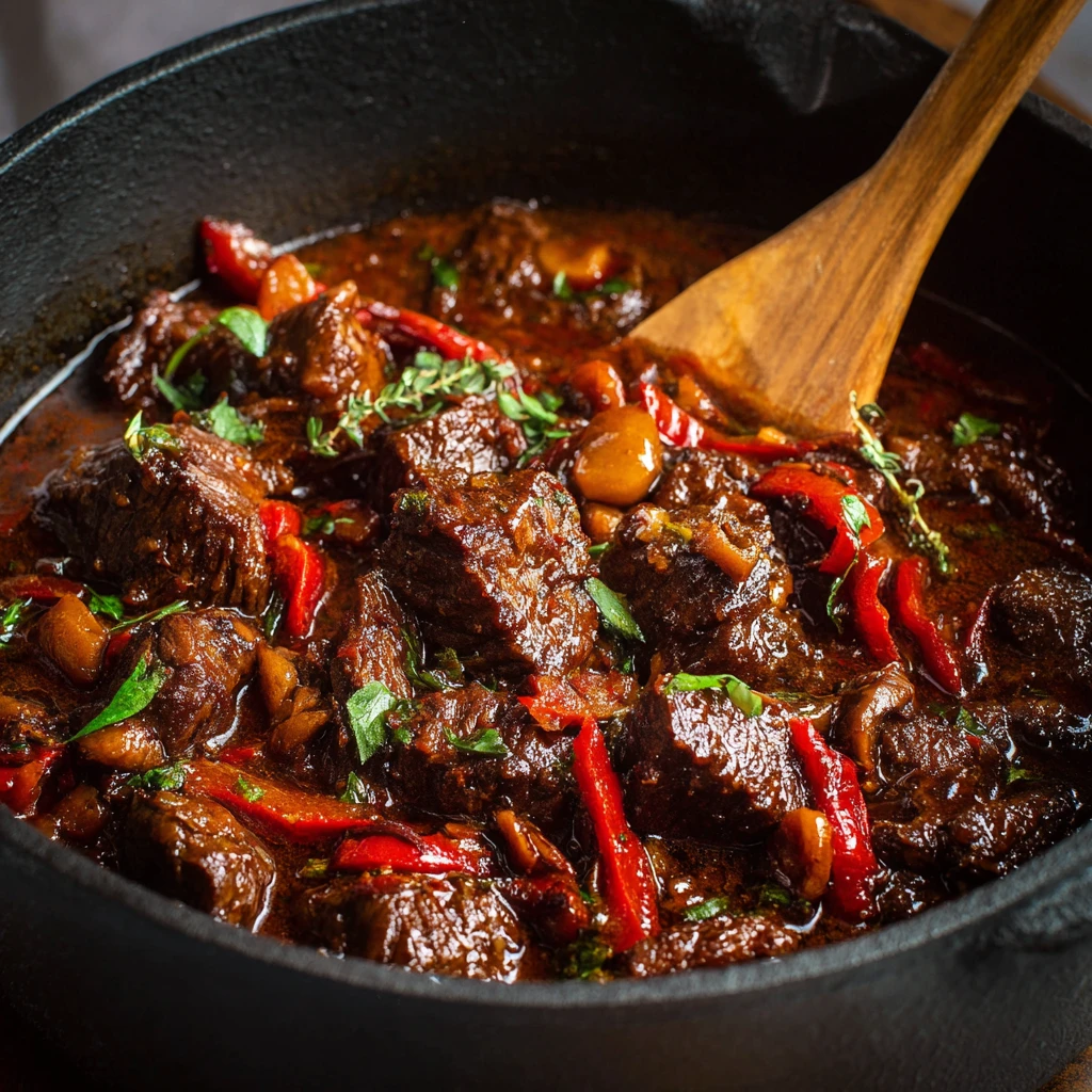 Slow-Simmered Chile Beef with Mushrooms: A Deeply Rich, Slow-Cooked Classic