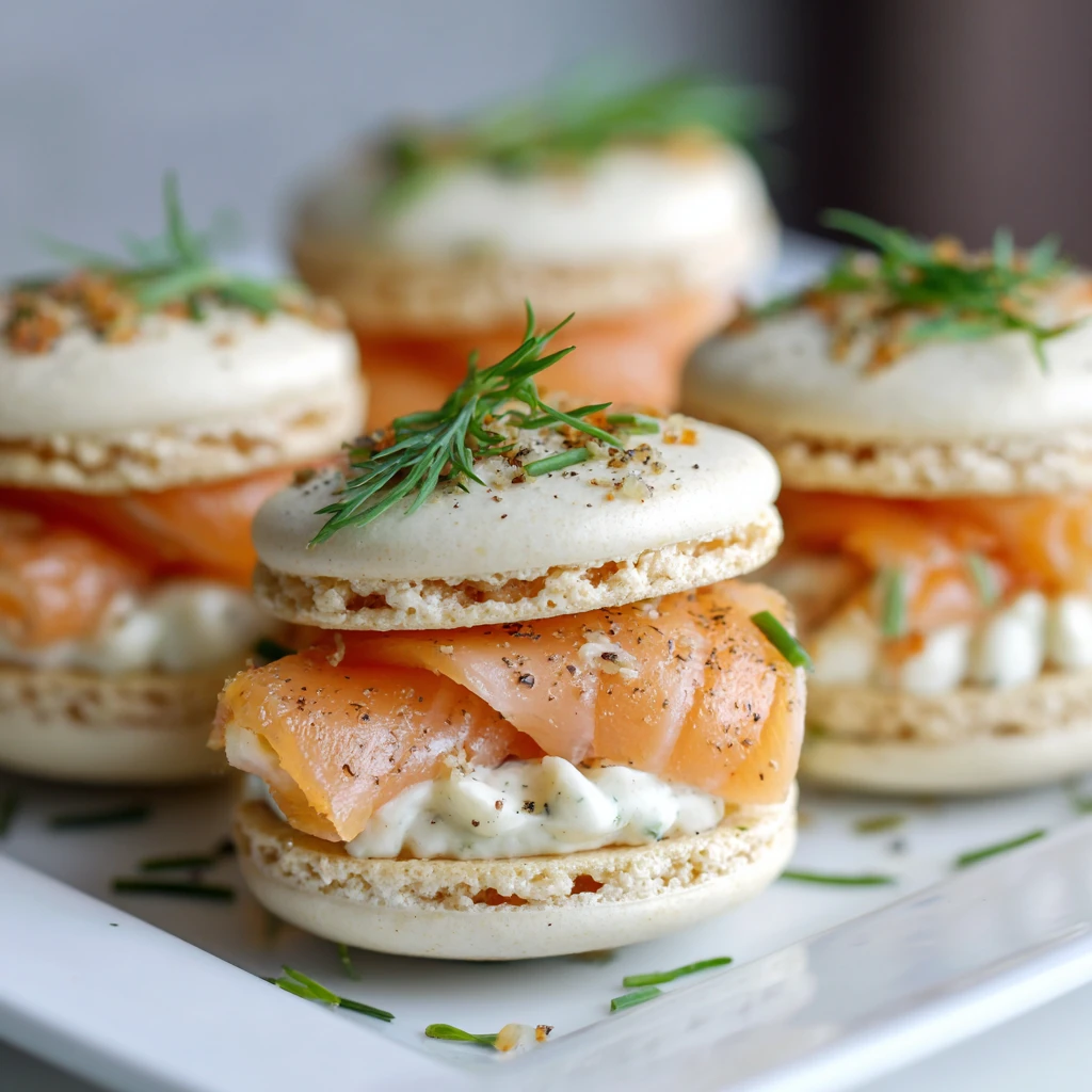 smoked salmon and cream cheese macarons : the savory recipe of your buffet
