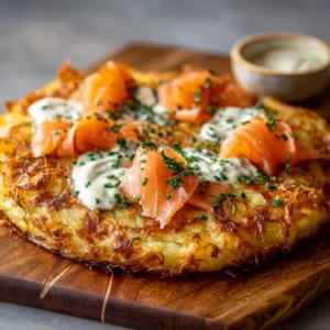 Crispy Potato Galette with Smoked Salmon & Crème Fraîche