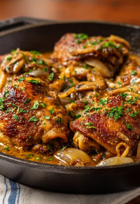 Smothered Chicken Thighs