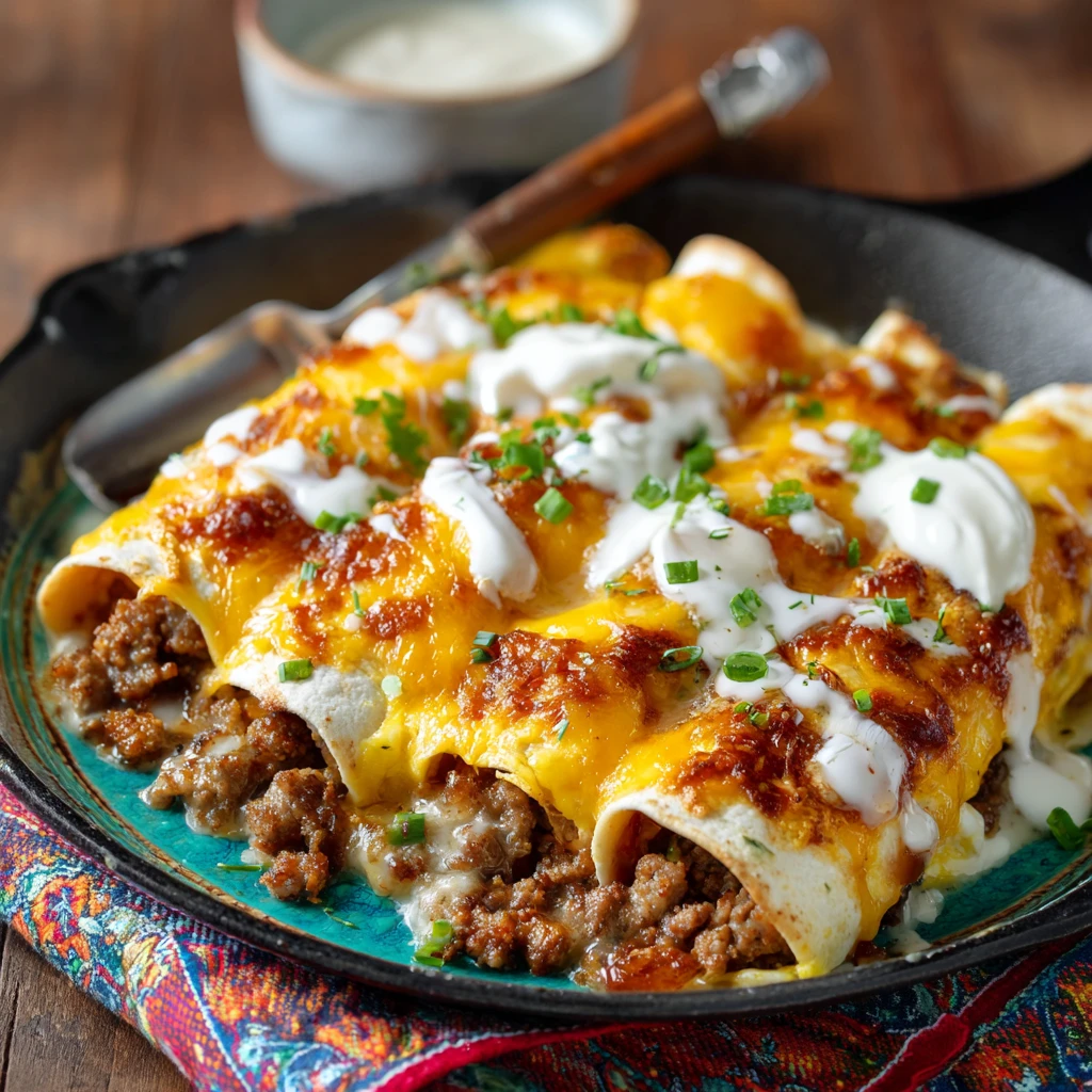 Southern Breakfast Enchiladas with Sausage Gravy