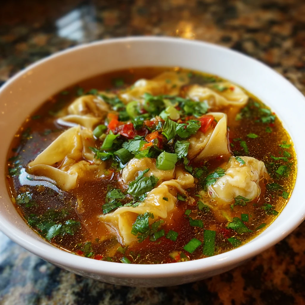 Wonton Soup with Spicy Broth - A Warm Labor Day Comfort! home made