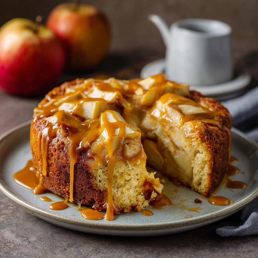 Swedish Apple Cake with Caramel