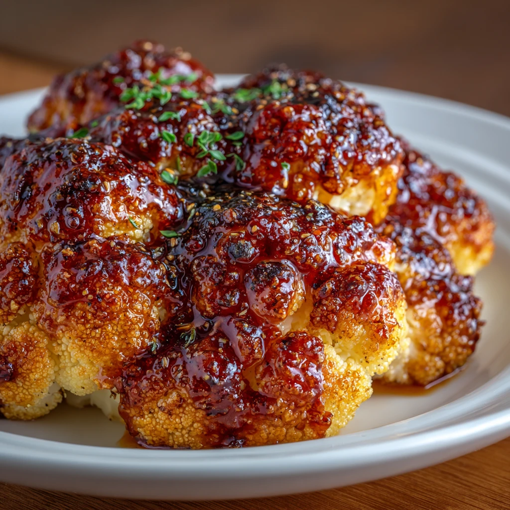 Sweet and Savory Glazed Baked Cauliflower