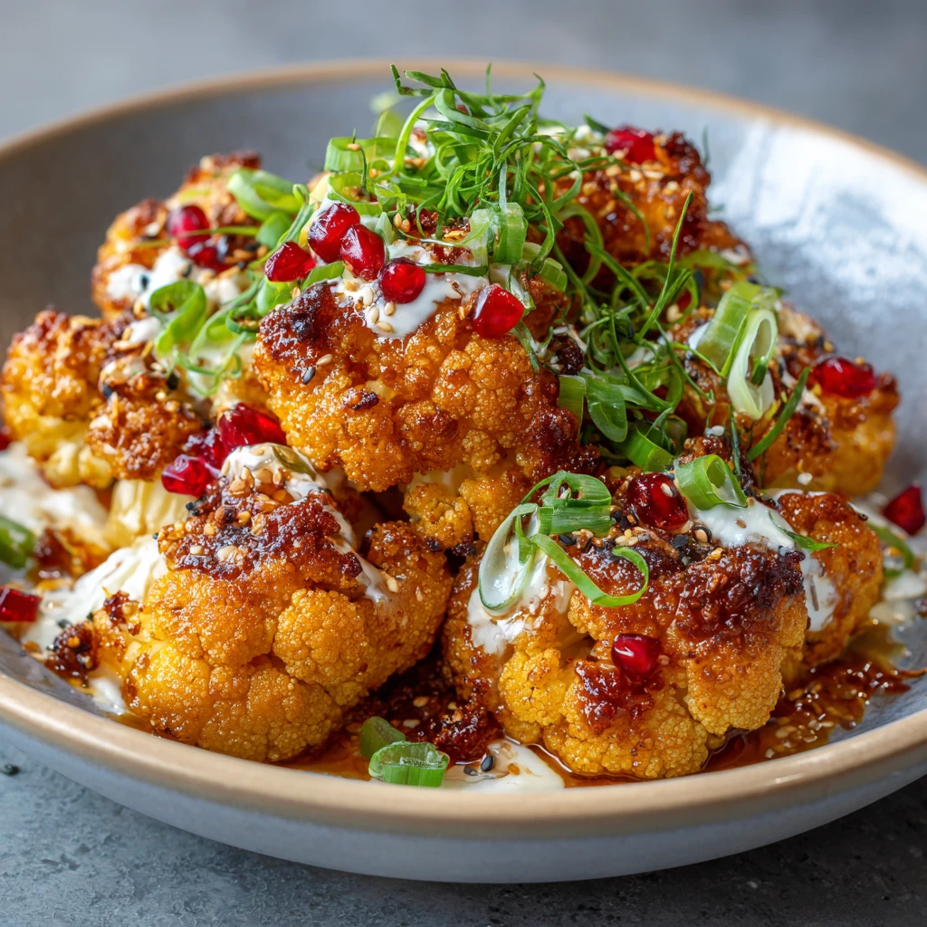 Sweet and Spicy Baked Cauliflower