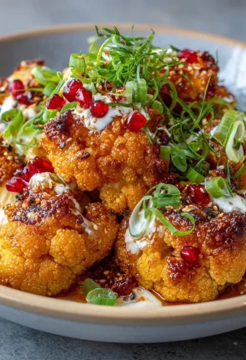 Sweet Spicy Baked Cauliflower