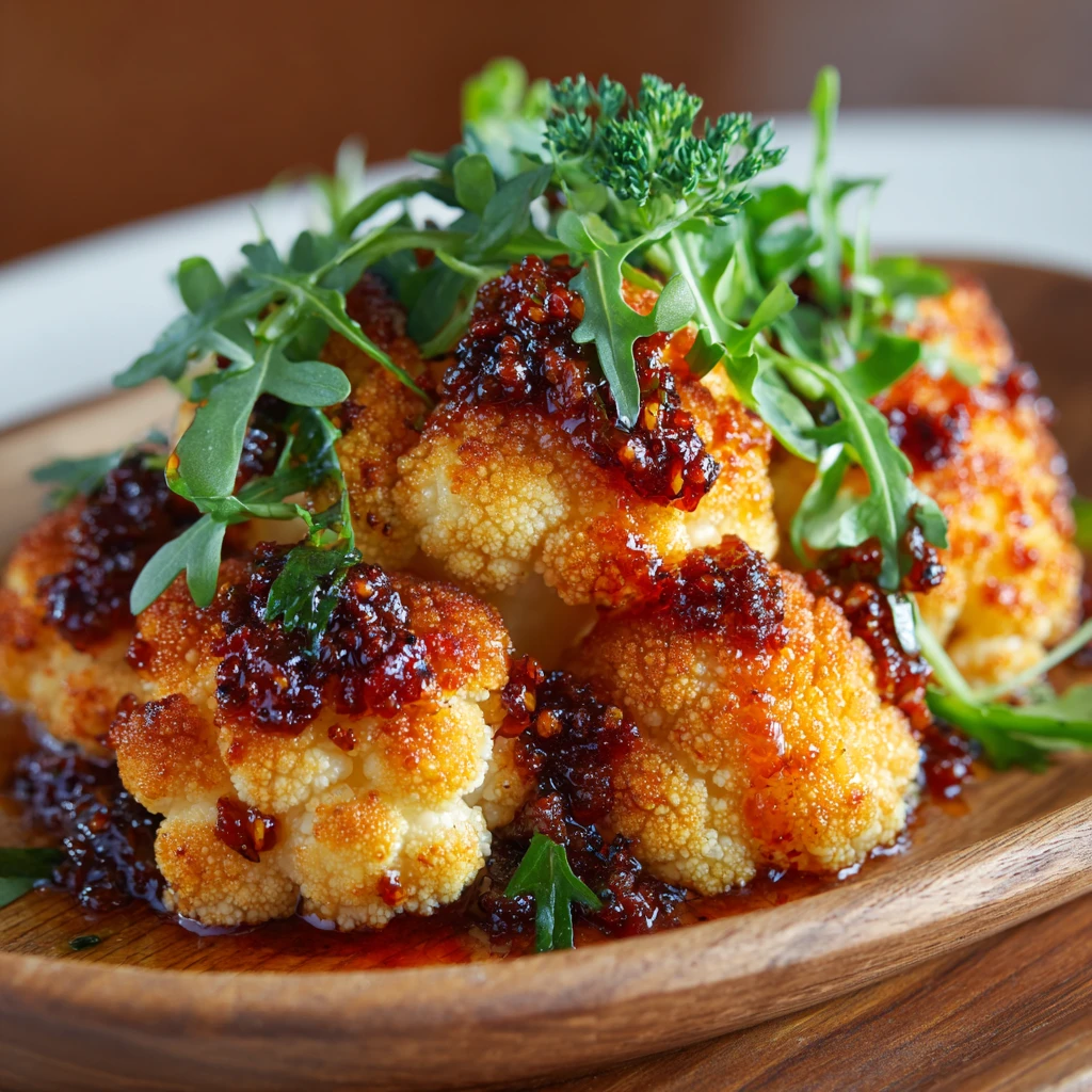 Sweet and Spicy Baked Cauliflower