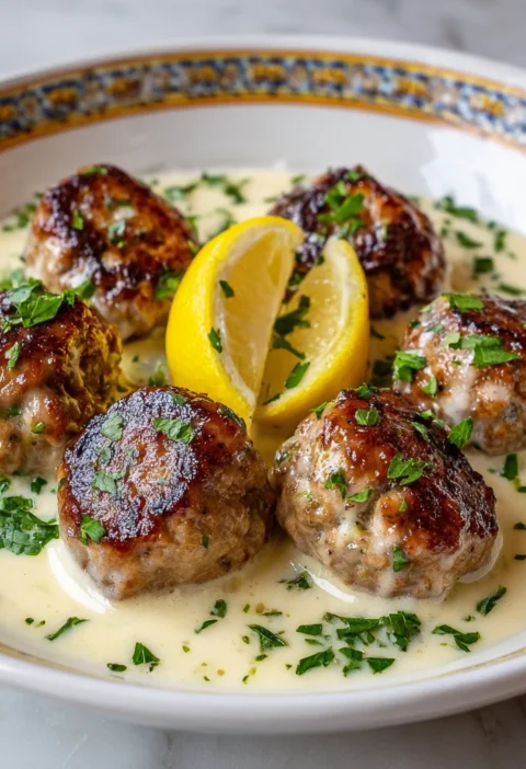 Softest Juiciest Greek Meatballs Lemon Sauce