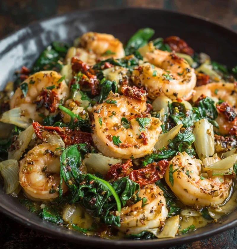 Tuscan Shrimp With Spinach Recipe Easy Tuscan Shrimp And Artichoke Dinner Spinach And Sun-dried Tomato Shrimp Skillet Tusc...
