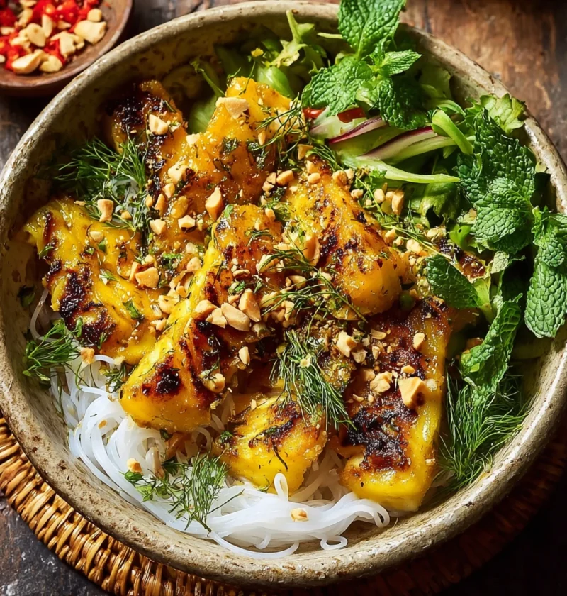 Vietnamese Turmeric Sole Vermicelli Recipe Easy Turmeric Fish Bowl Recipe Healthy Sole Vermicelli Noodle Bowl Vietnamese F...