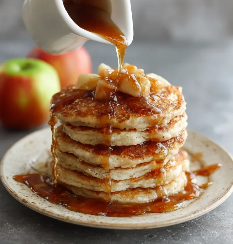 Apple Pie Pancakes Vanilla Maple Syrup Fluffy Cozy