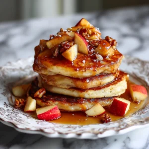 Apple Pie Pancakes with Vanilla Maple Syrup