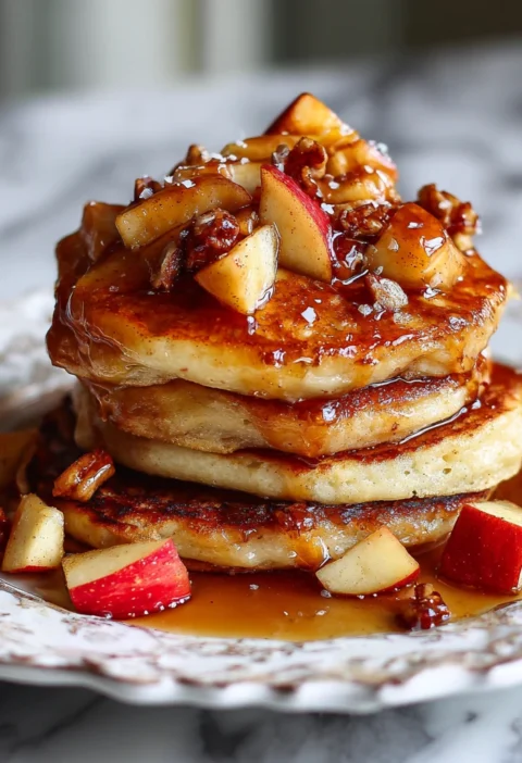 Apple Pie Pancakes Vanilla Maple Syrup