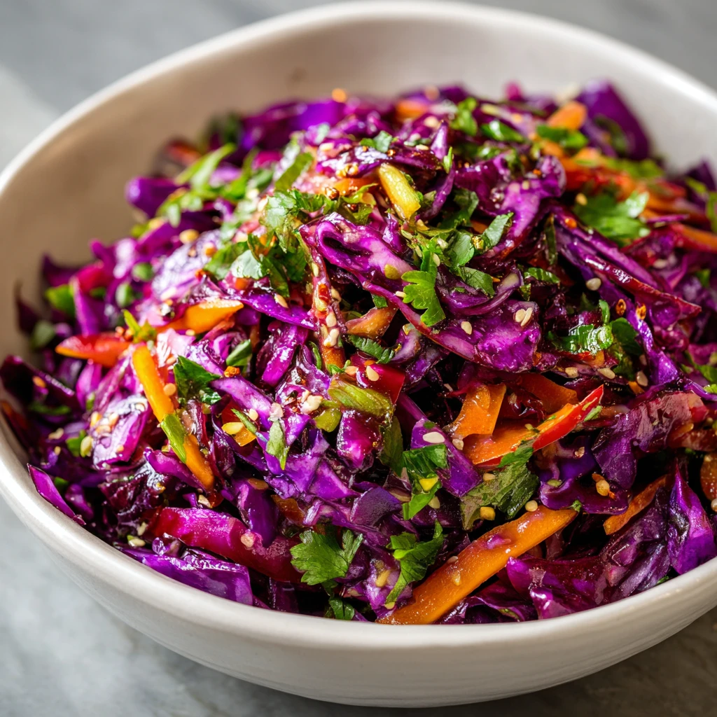 Asian Purple Cabbage Slaw