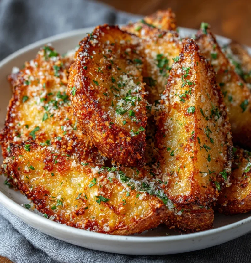 Recipe Crispy Garlic Parmesan Potato Wedges