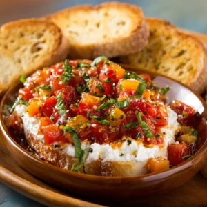 Bruschetta Dip : Fresh, Cheesy & Perfect For Sharing