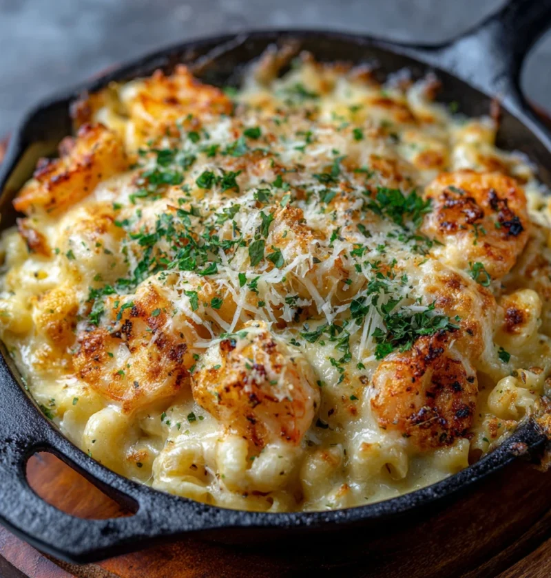 Cheesy Seafood Mac Cheese