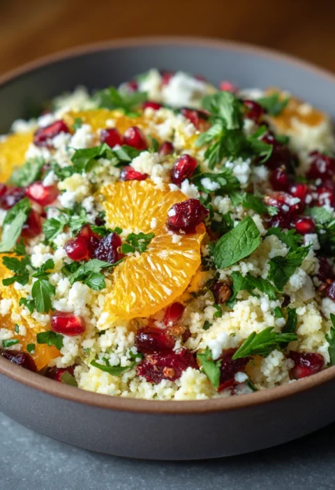 Christmas Couscous Salad Citrus Herbs