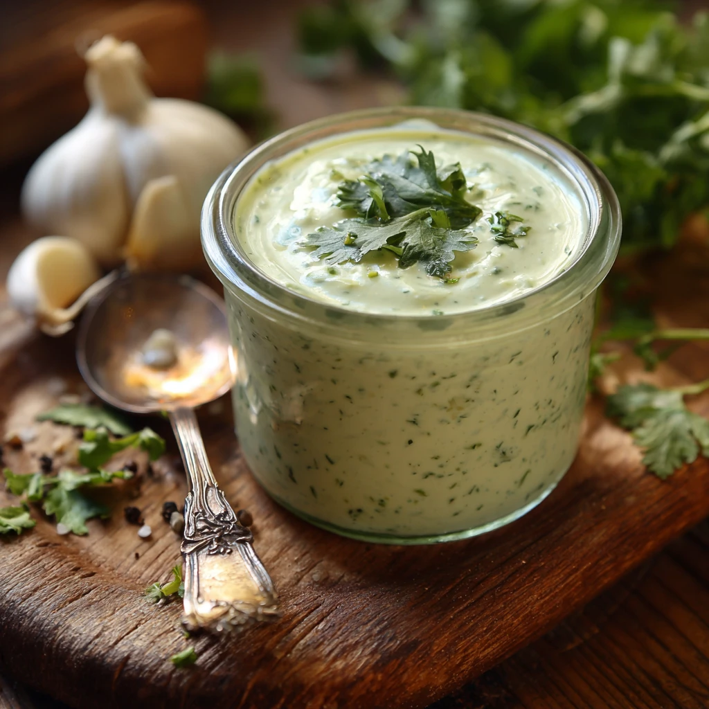 Creamy Cilantro Garlic Sauce : Super Easy Homemade Recipe