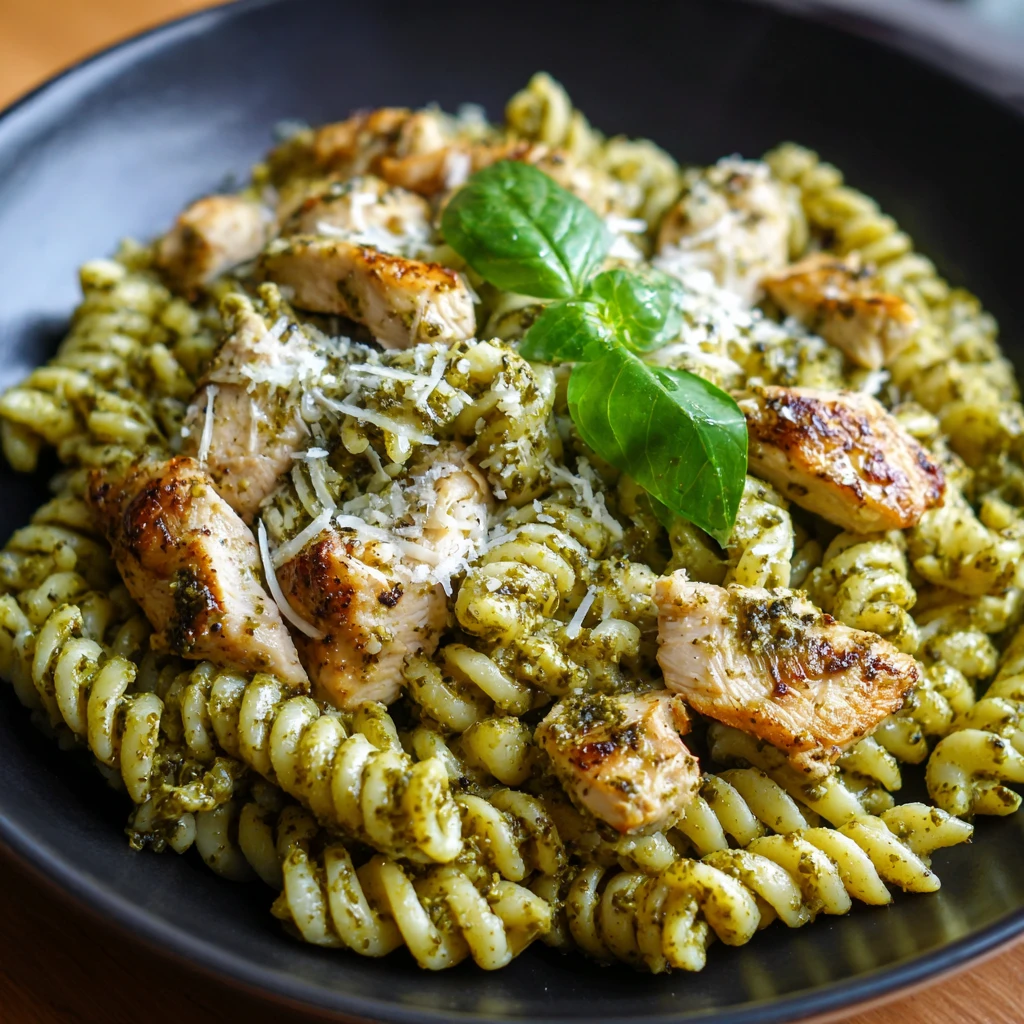 Creamy Pesto Pasta withe Chicken : Easy , Comfort Meal
