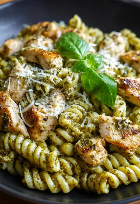 Creamy Pesto Pasta Withe Chicken Comfort Meal