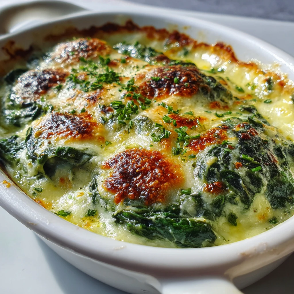 Creamy Spinach Gratin : Low Carb & Ready in Minutes