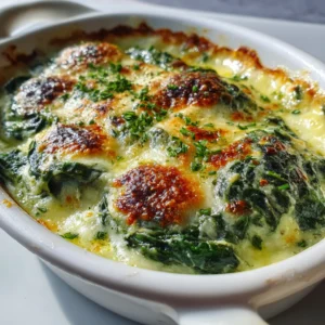 Creamy Spinach Gratin : Low Carb & Ready in Minutes