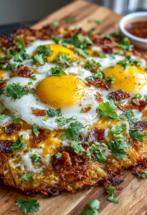 Crispy Hash Brown Breakfast Pizza