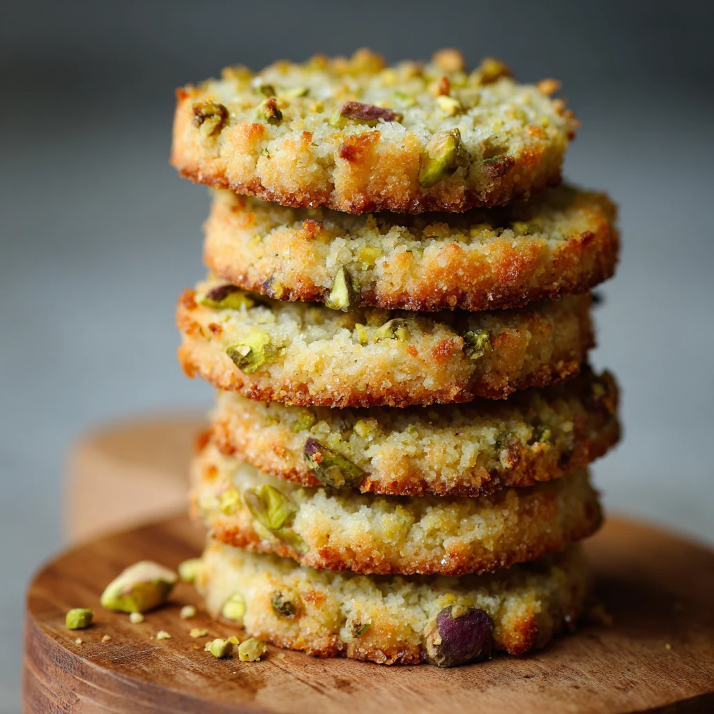 Crunchy Pistachio Shortbread Cookies