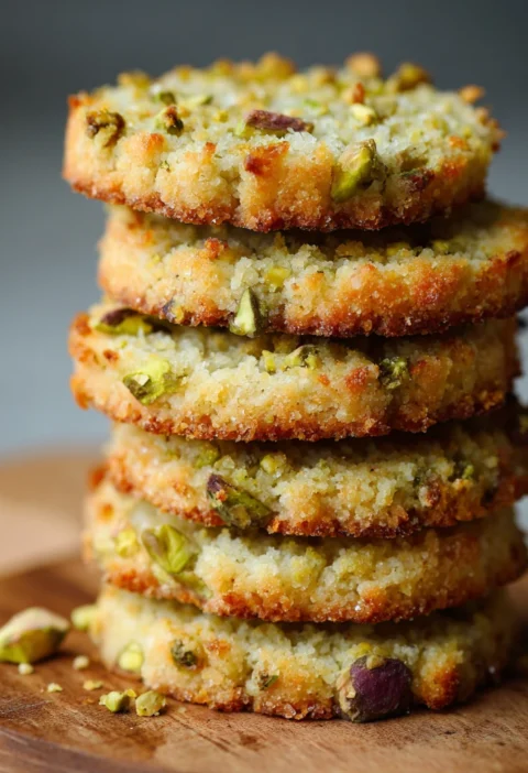 Crunchy Pistachio Shortbread Cookies