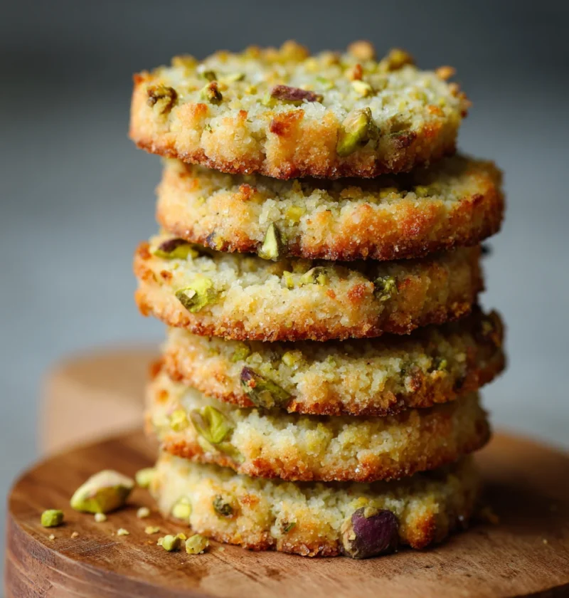 Crunchy Pistachio Shortbread Cookies