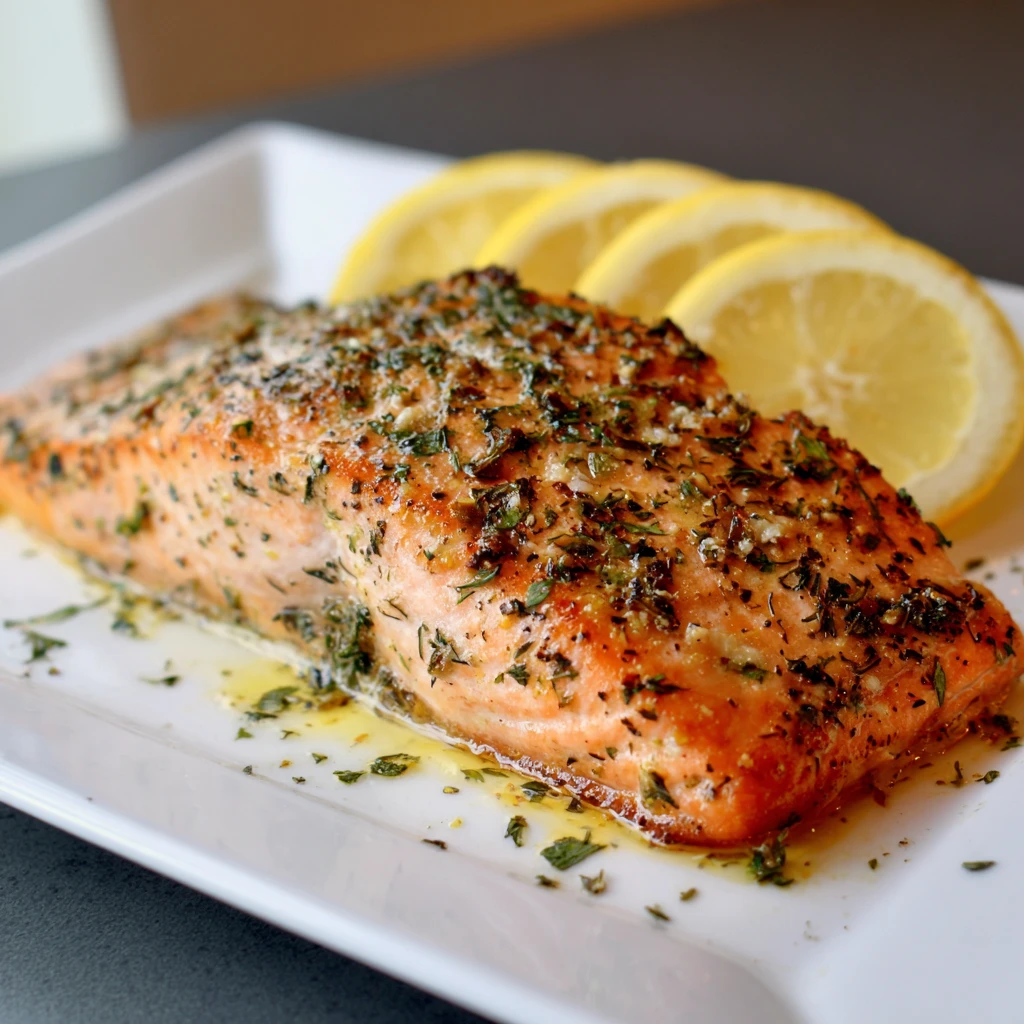 Easy Baked Lemon Herb Salmon : Perfect For Dinner